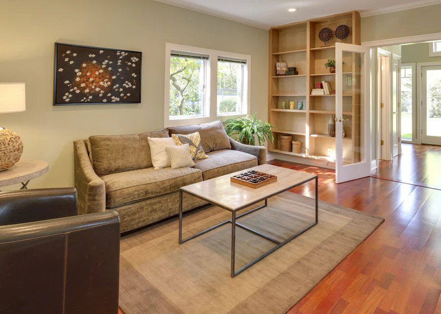 Contemporary living room flooring